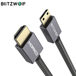 Blitzwolf® Bw-hdc4 4K 18Gbps สาย Mini HDMI เป็น HDMI พร้อมโอน PP ถัก แจ็กเก็ต ทองแดงกระป๋อง
