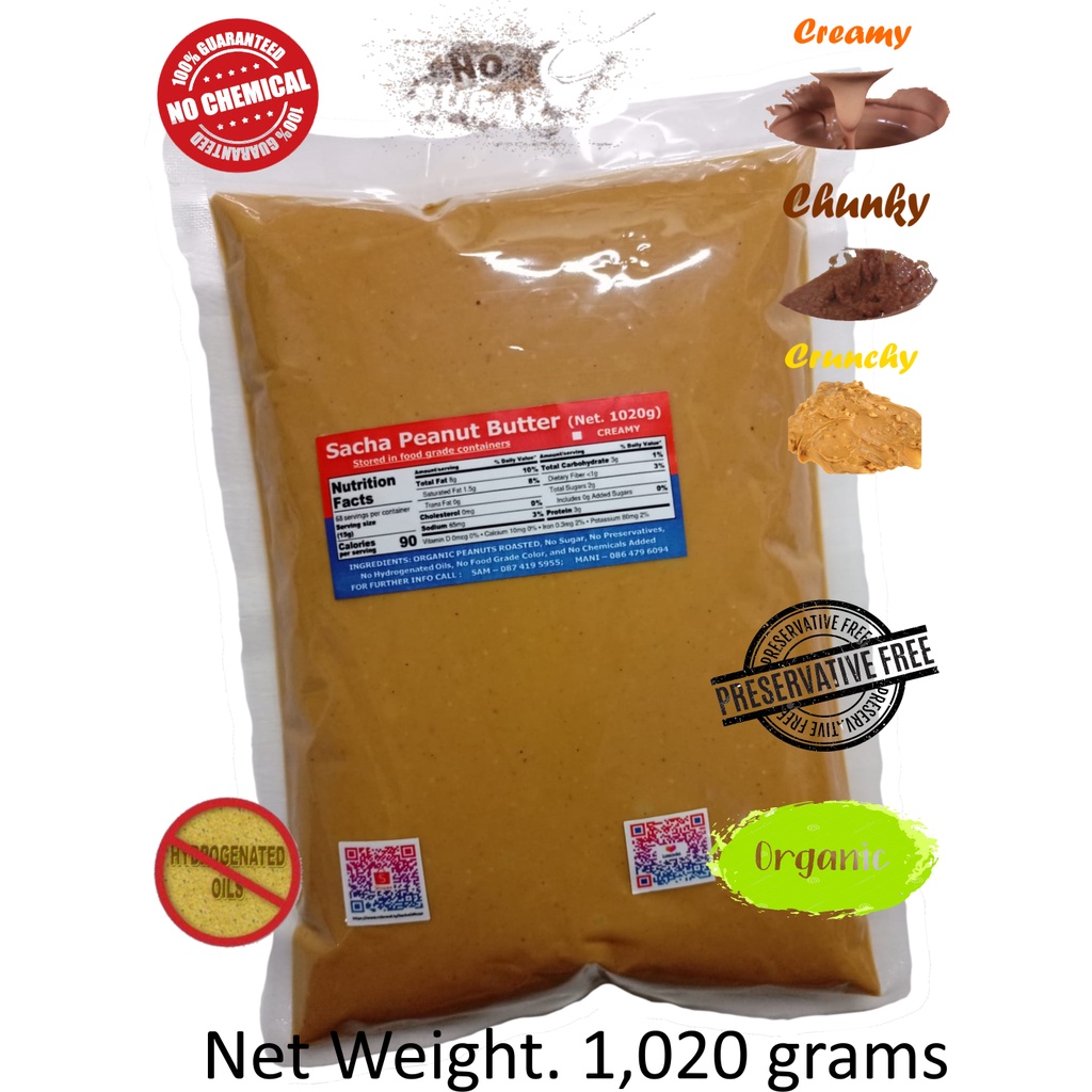 ภาพหน้าปกสินค้าSacha Peanut Butter All Natural Organic (1,020 grams) - COD ping Nationwide ซาช่า-เนยถั่ว (ส่งฟรีทั่วประเทศ) จากร้าน romanticele บน Shopee