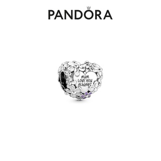 Pandora สร้อยข้อมือเงิน 925 จี้รูปดอกเดซี่ หัวใจ เครื่องประดับ สําหรับผู้หญิง