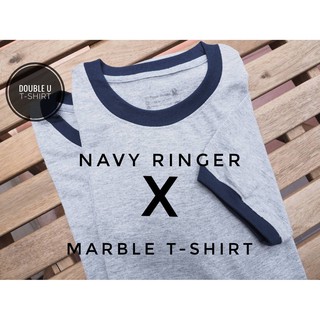 ออกใบกำกับ ได้ - RINGER MARBLE-NAYY เสื้อสีเทากุ้นแขนสีกรม - DOUBLE U T ...