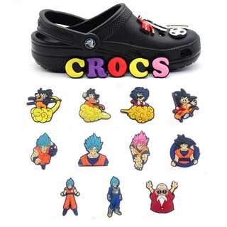 ใหม่ รองเท้าแตะ Crocs PVC ลายการ์ตูนอนิเมะ Dragon Ball Super Saiyan Doodle Series สไตล์คลาสสิก อุปกรณ์เสริม สําหรับตกแต่งรองเท้า DIY