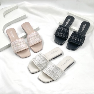 🧡ลด15%[โค้ด33FST15] 🤍รุ่นเดนิส💖🖤 มาใหม่ล่าสุด พร้อมส่ง3สี นิ่มเด้งแต่ไม่ยวบ รองเท้าแตะเกาหลี รองเท้าแตะผู้หญิง มินิมอล