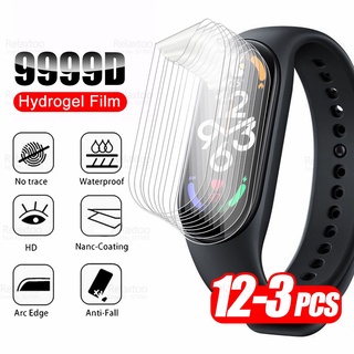 12-3Pcs Full Curved Soft Hydrogel Film For Xiaomi Mi Band 7 Miband 5 6 Band7 Band5 Band6 NFC Bracelet Screen Protector Not Glass