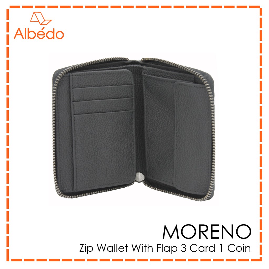 albedo-moreno-zip-wallet-with-flap-3-card-1-coin-กระเป๋าสตางค์-กระเป๋าใส่เหรียญ-กระเป๋าใส่บัตร-รุ่น-moreno-mn01499