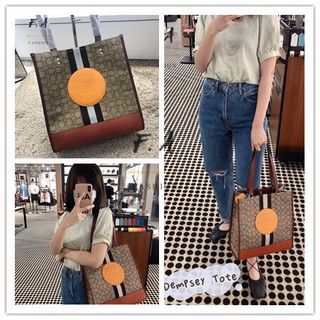 F.A (ของแท้ 100%) COACH 1917 Dempsey series tote bag ladies shoulder messenger bag fashion women bag กระเป๋าถือสุภาพสตรี