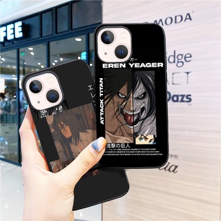 เคสโทรศัพท์มือถือ แบบนิ่ม พิมพ์ลายอนิเมะ Attack On Titan สําหรับ iPhone 13 Pro Max 11 12 7 8 Plus SE 2020