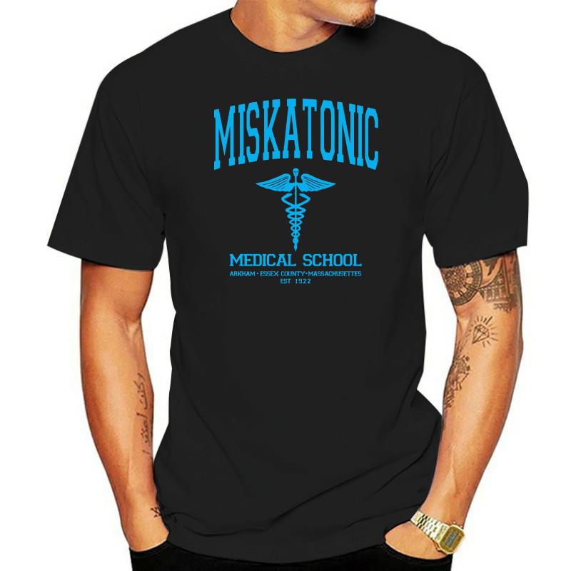 เสื้อยืดผ้าฝ้ายพรีเมี่ยม-เสื้อยืด-ผ้าฝ้าย-100-พิมพ์ลายสยองขวัญ-miskatonic-medical-school-สําหรับผู้ชาย