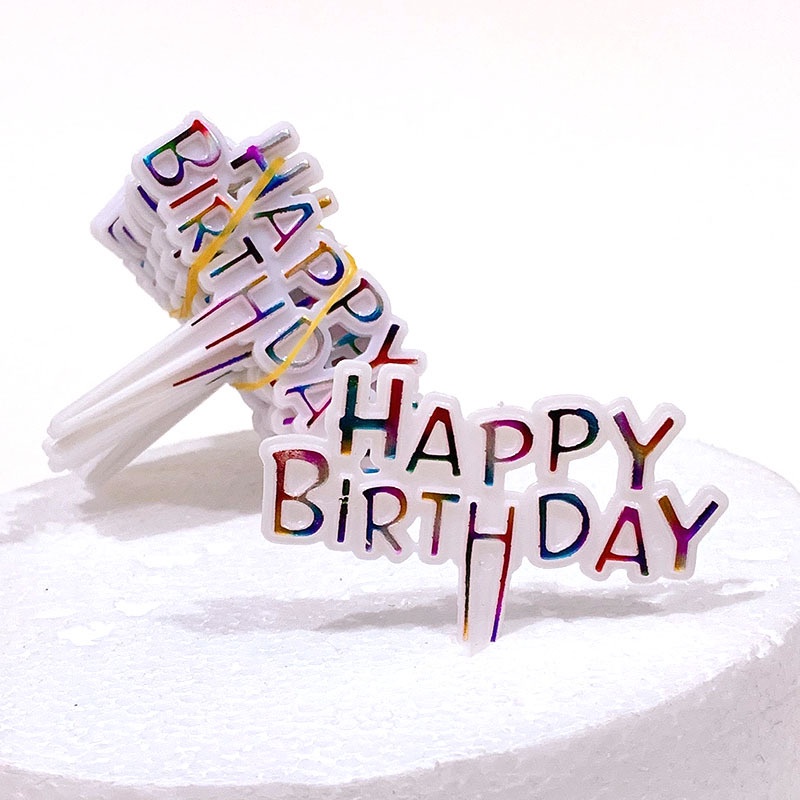 ภาพหน้าปกสินค้าป้ายปักเค้ก happy birthday แพ็ค 25ชิ้น จากร้าน welcomebaby.th บน Shopee