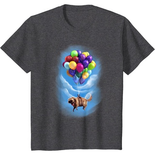 เสื้อยืดผ้าฝ้ายพรีเมี่ยม เสื้อยืด พิมพ์ลายกราฟฟิค Disney Pixar Up Dug Balloon