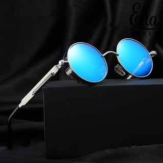 Ellastore123 แว่นตากันแดด เลนส์โพลาไรซ์ กรอบกลม UV400 เหมาะกับฤดูร้อน สําหรับผู้หญิง และผู้ชาย