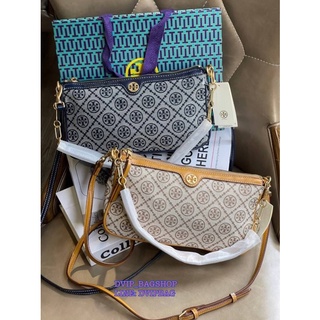 Tory burch T monogram Jacquard shoulder bag แท้ FACTORY OEM