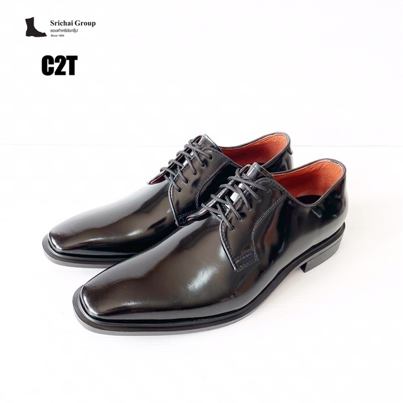 ภาพหน้าปกสินค้าSrichaiShoes รุ่น C2T คัทชู หนังขัดมันพรีเมี่ยม / ทรงหัวแหลมตัด แบบผูกเชือก จากร้าน srichaigroup บน Shopee