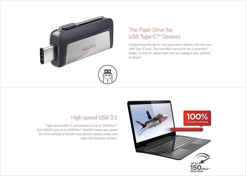 เกี่ยวกับสินค้า SanDisk Ultra Dual Drive USB Type-C 128GB (SDDDC2-128G-G46)