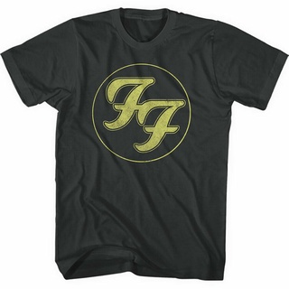 เสื้อยืด พิมพ์ลายโลโก้ FF Foo Fighters สีดํา สําหรับผู้ชาย