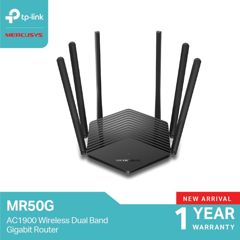 ภาพหน้าปกสินค้าMercusys MR50G AC1900 Wireless Router (ไม่รองรับการใส่ซิม) เราเตอร์เทพกับ 6 เสาสัญญาณประสิทธิภาพสูง เชื่อมต่อเสถียรกับเทคโนยี Beamforming จากร้าน tplink_thailand บน Shopee