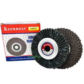 กระดาษทรายซ้อนหลังอ่อน KEENNESS (1กล่อง/10ใบ) 4นิ้ว (40-320) ใบเจียทรายซ้อน แผ่นเจียรทรายซ้อน หลังอ่อน จานทรายเรียงซ้อน