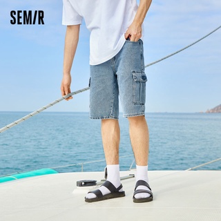 ₪✴☒Semir กางเกงยีนส์ผู้ชาย Summer 2021 ใหม่ กางเกงขายาวห้าจุด ใส่สบาย เทรนด์กางเกงสำหรับวัยรุ่น