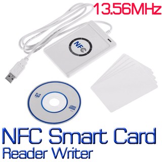 เครื่องอ่าน และ เขียนบัตร NFC ACR122U RFID Smart Card USB S50 13.56mhz ISO/IEC18092+5pcs M1 Cards