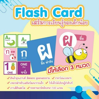 บัตรภาพ แฟลชการ์ด การ์ดคำศัพท์ 3 หมวด สอนคำศัพท์ภาษาไทย-อังกฤษ และตัวเลข