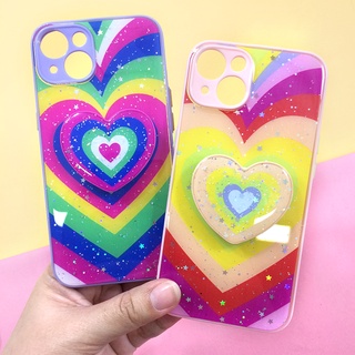 พร้อมส่งVIVO V21 เคสTPU ขอบสีกันกล้องกากเพชรกริตเตอร์ ฟรี Griptok เคสหัวใจ เคสมือถือ ลายการ์ตูน