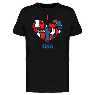 [S-5XL] เสื้อยืด พิมพ์ลาย I Love Usa Sign s Tee สําหรับผู้ชาย 240035