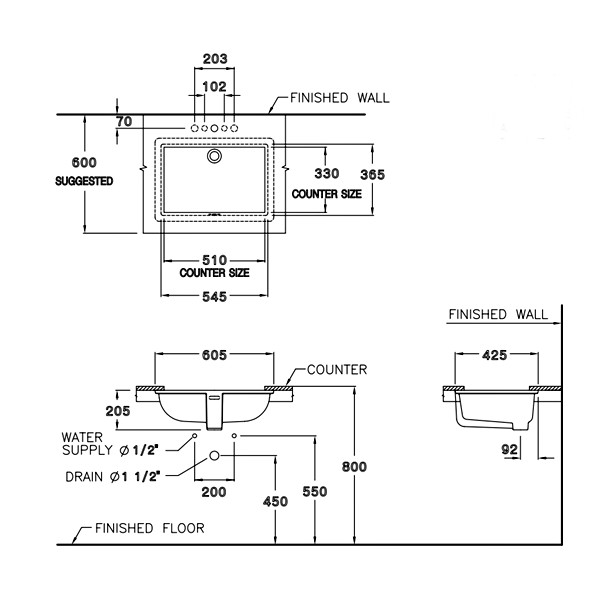 cotto-c05117-อ่างล้างหน้าชนิดติดตั้งใต้เคาน์เตอร์-ฟรีเซีย-ทู-ไฮยีน