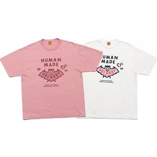 เสื้อยืดโอเวอร์ไซส์Human Made uzi vert Cylinder T-shirt Slub Cotton เสื้อยืดคู่รักแขนสั้นผู้ชายและผู้หญิงS-3XL