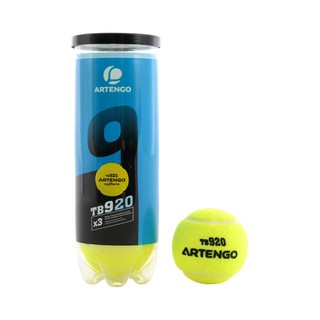ลูกเทนนิส ลูกเทนนิสคุณภาพดี ลูกเทนนิส 🎾  Tennis Ball  ARTENGO ลูกเทนนิสมีแรงอัดสำหรับการแข่งขันรุ่น TB 920 แพ็ค 3 ลูก