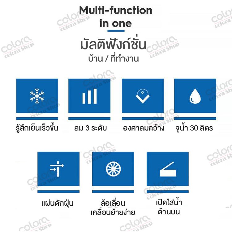 ภาพสินค้าพัดลมไอเย็น พัดลม CD65 เครื่องทำความเย็น เครื่องปรับอากาศ เคลื่อนปรับอากาศเคลื่อนที่ 30L จากร้าน colorashop บน Shopee ภาพที่ 3