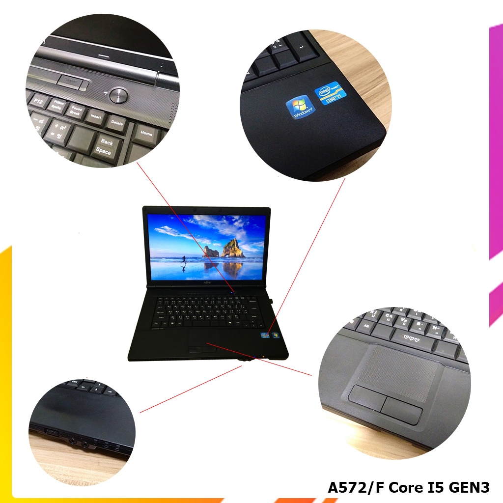 โน๊ตบุ๊คมือสอง-ยี่ห้อ-fujitsu-notebook-core-i5-สภาพสวย-ทำงาน-เล่นเน็ต-ประกัน-3-เดือน