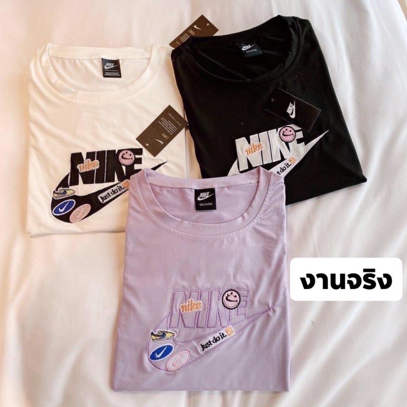 เสื้อยืดสีขาวเสื้อยืด-พร้อมส่ง-งานปัก-งานจริงน่ารักมากค่ะไม่ควรพลาด-ผ้านิ่มใส่สบายสุดๆเป็นงานปักนะคะ