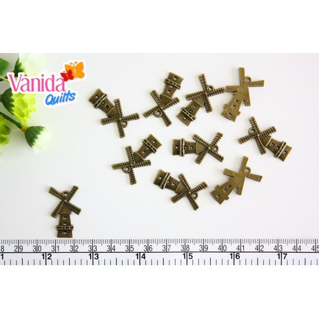 หัวซิป-ตัวห้อยซิป-จี้-diy-สีทองเหลือง-รูปกังหัน-windmill-แพคละ-10-ชิ้น-รหัส-diy0008