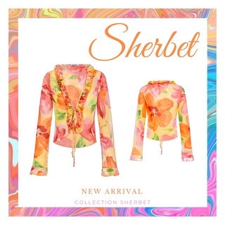 ✨พร้อมส่ง✨เสื้อผูกหน้าดอกไม้คัลเลอร์ฟูลรุ่น sherbet