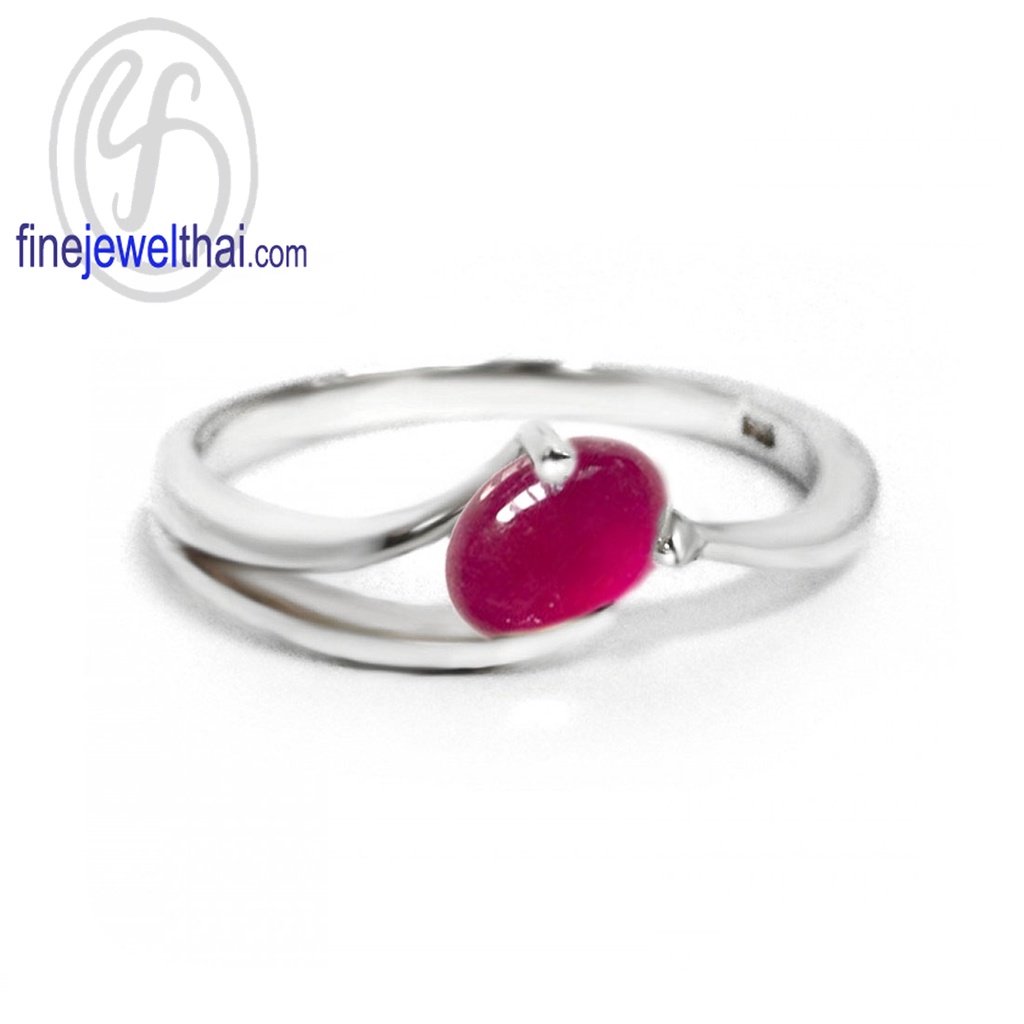 finejewelthai-แหวนทับทิม-ทับทิม-แหวนพลอย-แหวนเงินแท้-พลอยประจำเดือนเกิด-ruby-silver-ring-birthstone-r1100rb-cb