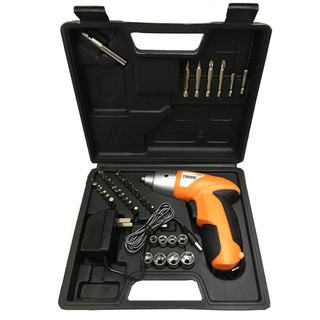 TUOYE ชุดไขควงไฟฟ้าไร้สาย 45 ชิ้น / Cordless Rechargeable Drill Screwdriver Set - 45 Pieces