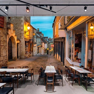 Annagood วอลล์เปเปอร์จิตรกรรมฝาผนัง ลายเมืองอิตาลี เลือกลายได้ สไตล์ยุโรป สําหรับตกแต่งบ้าน ร้านอาหาร คาเฟ่