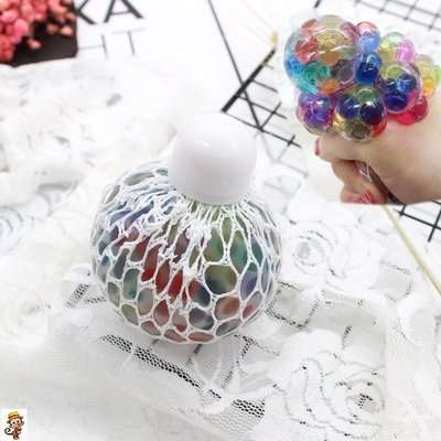 ของเล่นบีบคลายเครียด-มือบีบ-ลูกบอลเจล-พร้อมเชือกตาข่าย-นุ่มนิ่ม-บริหารมือ-กายภาพบำบัด-แก้ปวดมือ-0413