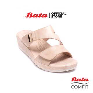 Bata Comfit บาจา คอมฟิต รองเท้าเพื่อสุขภาพ นิ่มและเบา พื้นหนา สูง 1 นิ้ว สำหรับผู้หญิง รุ่น Sunny สีทอง 6618785