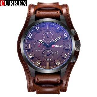 CURREN Fashion Sports Wristwatch Display Date Mens Quartz Watch Leather Waterproof Male Clock Masculino Montre Homme