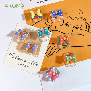 Aroma อุปกรณ์ตกแต่งเล็บเรซิ่น รูปโบว์น่ารัก สไตล์ญี่ปุ่น DIY