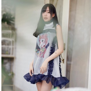 ภาพหน้าปกสินค้าKAYASIS~❤️ | KYS020 Freakin Majesty Unicorn Print Sleeveless Dress ที่เกี่ยวข้อง