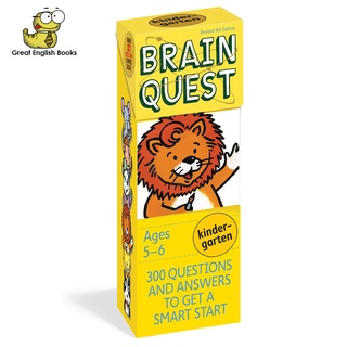 (ได้coinคืน10%)*พร้อมส่ง Brain Quest Kindergarten Ages 5-6 กล่องเหลือง Q&A Cards, Revised 4th Edition: 300 Questions and Answers to Get a Smart Start (Brain Quest Decks)