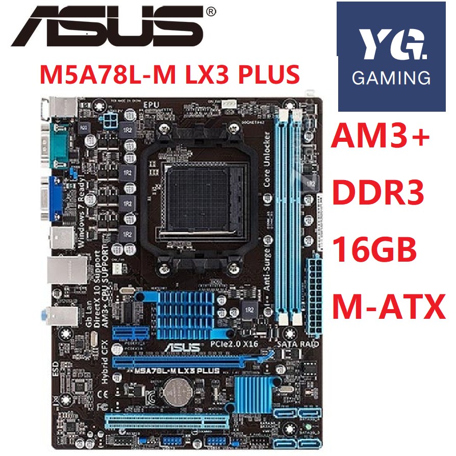 ภาพหน้าปกสินค้าASUS M5A78L-M LX3 PLUS original motherboard Socket AM3+ DDR3 USB2.0 SATAII 16GB Desktop Motherboard used