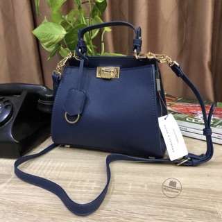 Charles & Keith Push-Lock Handbag (outlet) (size s )สีกรม