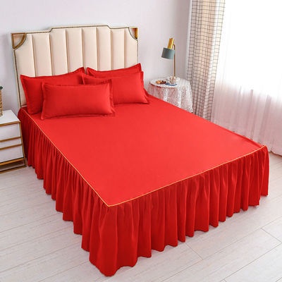 กระโปรงเตียงขัดผ้าคลุมเตียงสไตล์เกาหลีที่นอนชิ้นเดียว-4-ฟุต-5-ฟุต-6-ฟุต-6-5-ฟุต