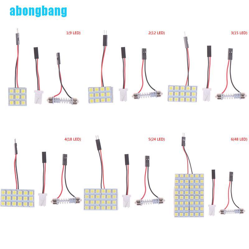 abongbang-แผงไฟ-led-5050-t10-ba9s-12v-สีขาว-สําหรับติดตกแต่งภายในรถยนต์