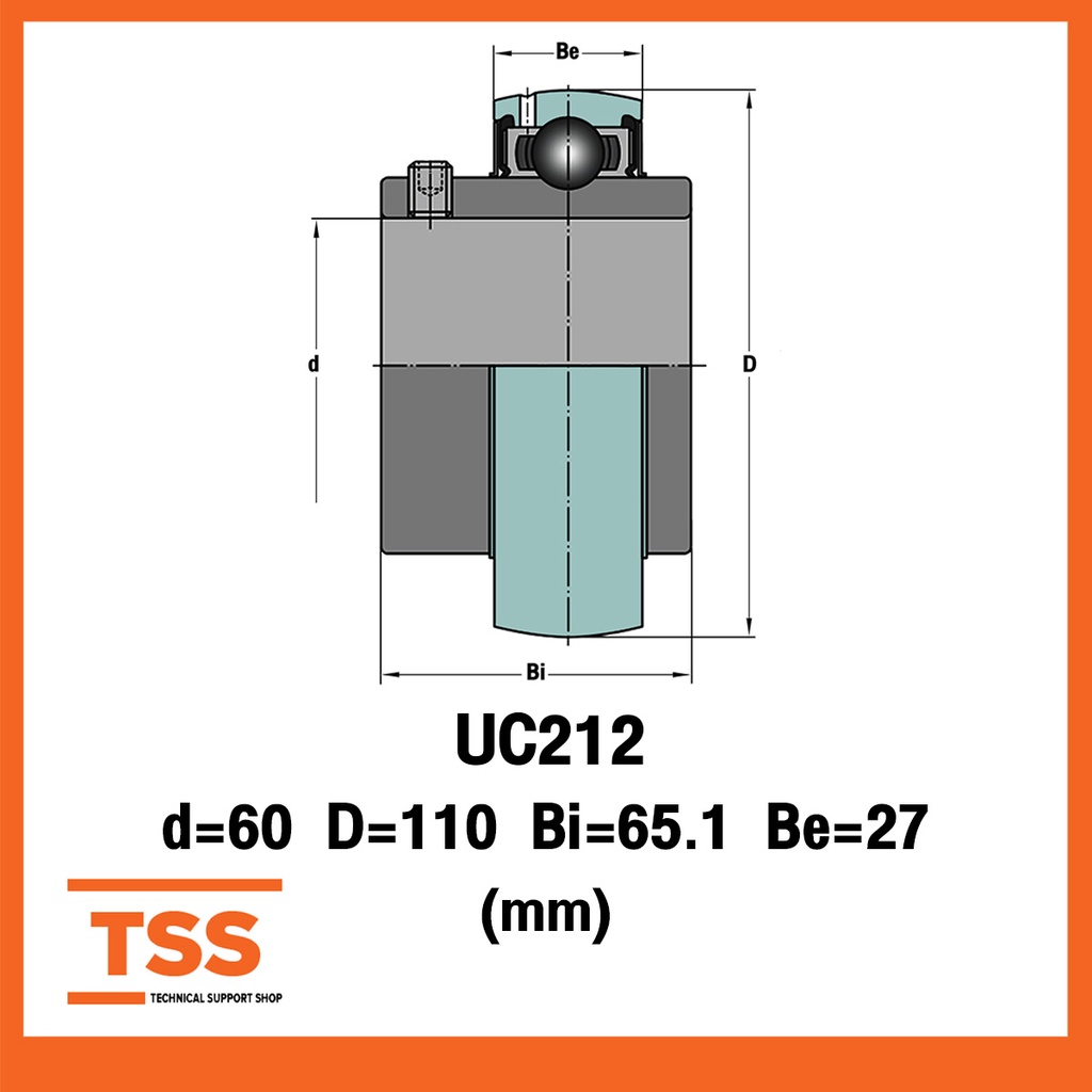 UC212 ตลับลูกปืนตุ๊กตา BEARINGS UNITS ( สำหรับเพลา 60 มิล ) UC 212 ...