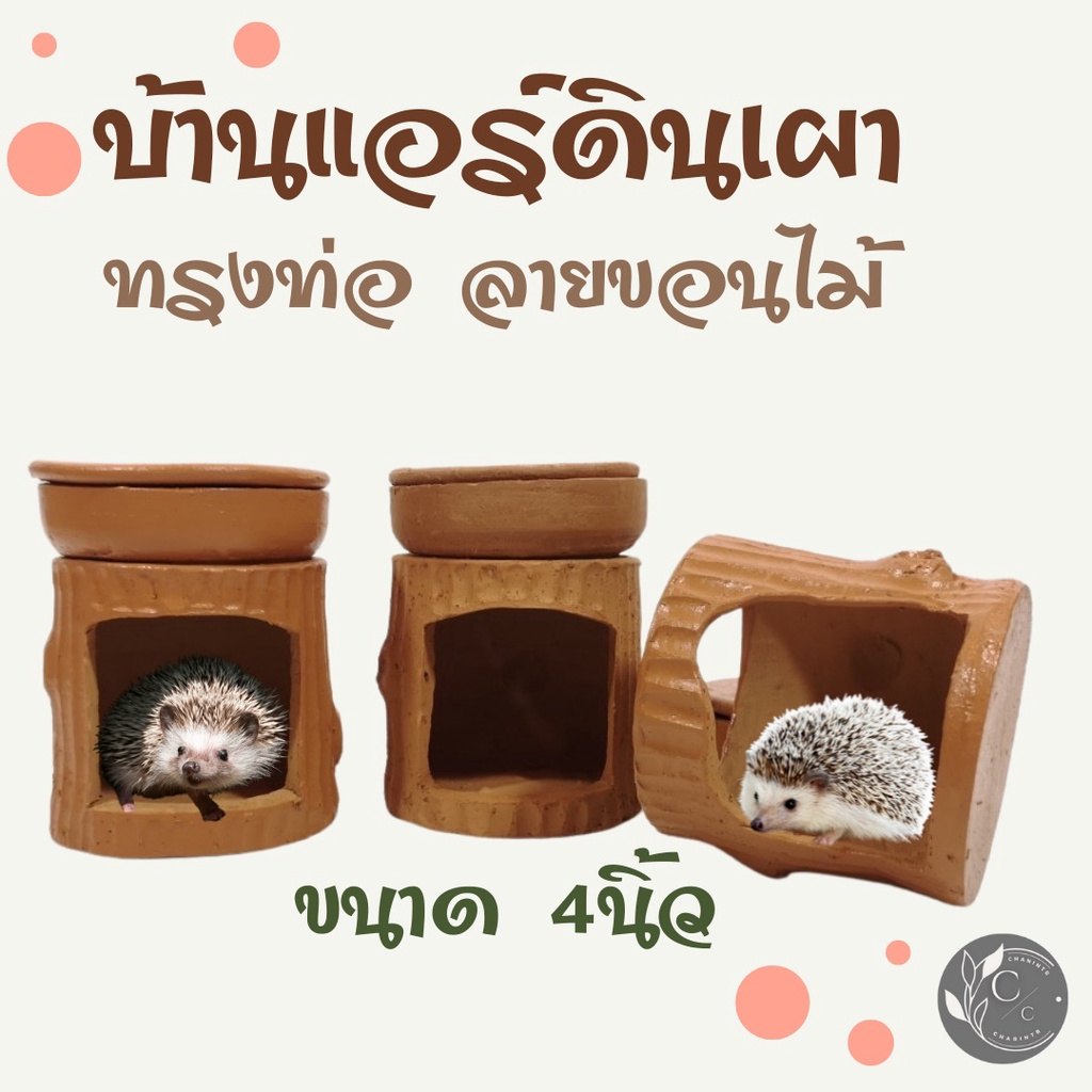 บ้านแอร์ดินเผา-หนูแฮมเตอร์-ชูก้า-เต่า-เม่นแคระ-ไจแอนท์-สัตว์ขนาดเล็กและขนาดกลาง-3-5-4-นิ้ว