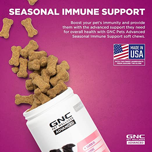 ภาพหน้าปกสินค้าGNC Seasonal Immune Support เสริมภูมิสุนัข บำรุงฟื้นฟู ผิวหนังขน (90 เม็ดขนม) จากร้าน us_supply2017 บน Shopee