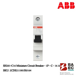 ABB SH201-C16 เซอร์กิตเบรกเกอร์ 16 Amp 1P 6KA
